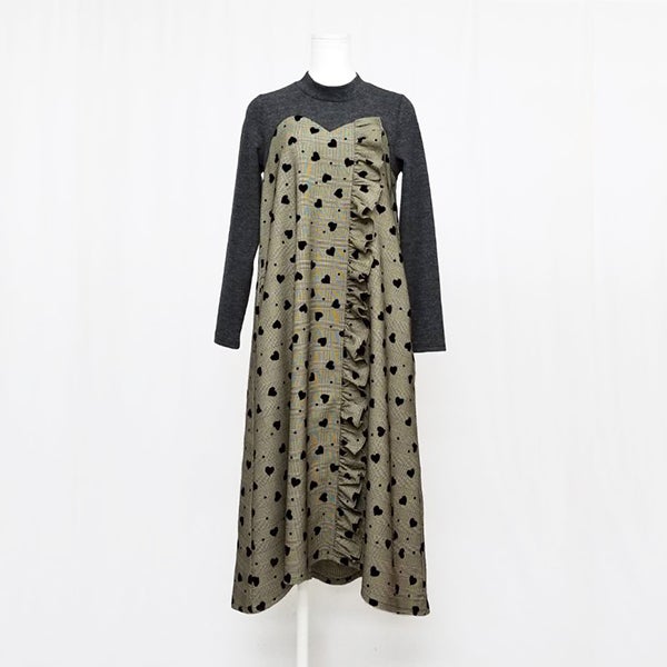 outlet】フロッキーハートドットコンビワンピース | ＆ LOVE CLOSET
