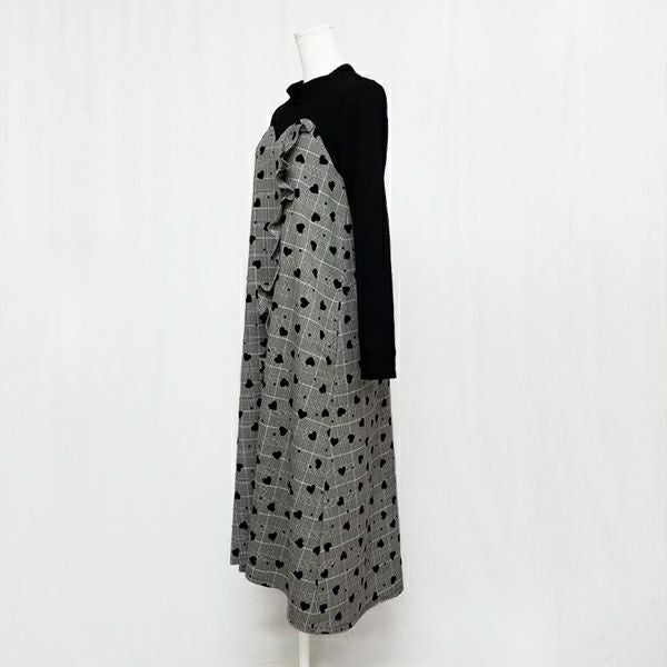 outlet】フロッキーハートドットコンビワンピース | ＆ LOVE CLOSET