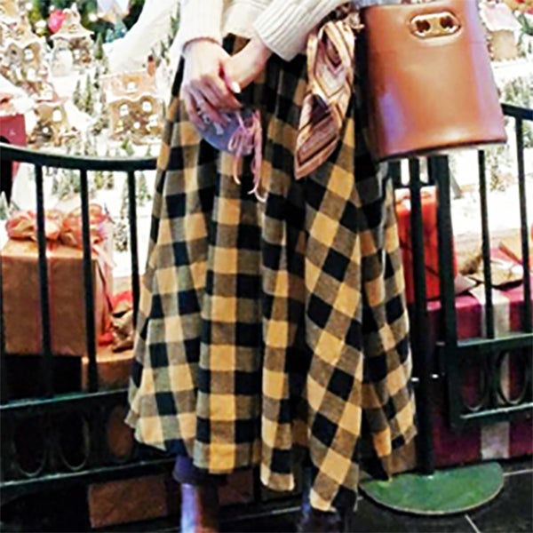 outlet】ブロックチェックタックフレアースカート | ＆ LOVE CLOSET