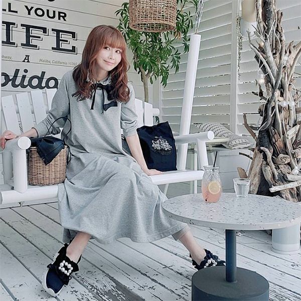 outlet】リボンデコレーションパーカーワンピース | ＆ LOVE CLOSET