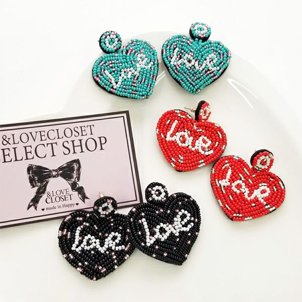 outlet】【SELECT】ビーズのハートピアス | ＆ LOVE CLOSET