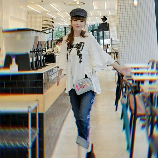 outlet】＆LOVE CLOSETリボンプリントチュニックTシャツ | ＆ LOVE CLOSET