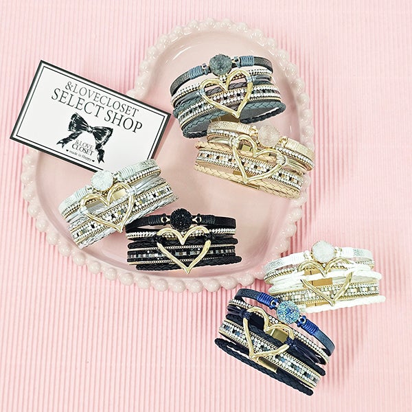SELECT】ハートモチーフのコードブレスレット | ＆ LOVE CLOSET