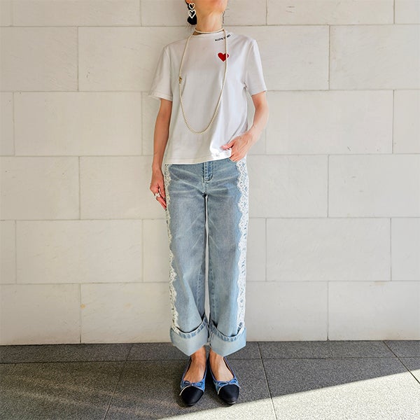 サイドレースデニムパンツ | ＆ LOVE CLOSET
