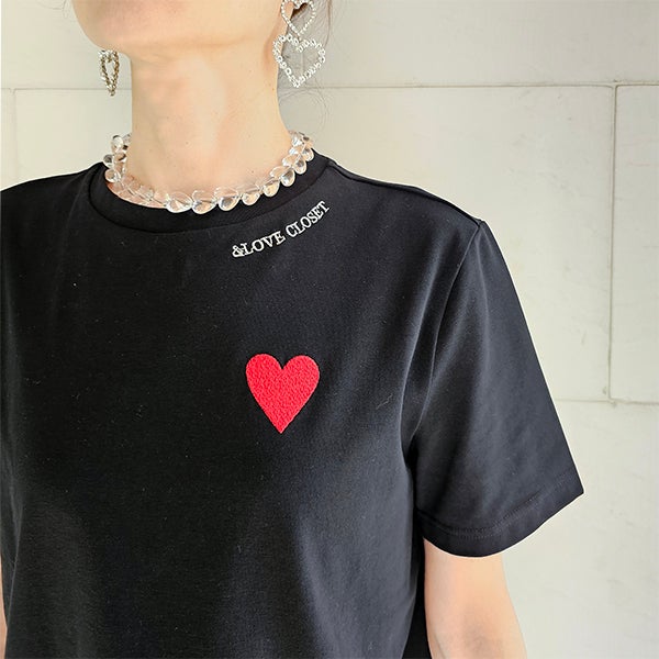 ワンポイントハート刺繍Tシャツ | ＆ LOVE CLOSET