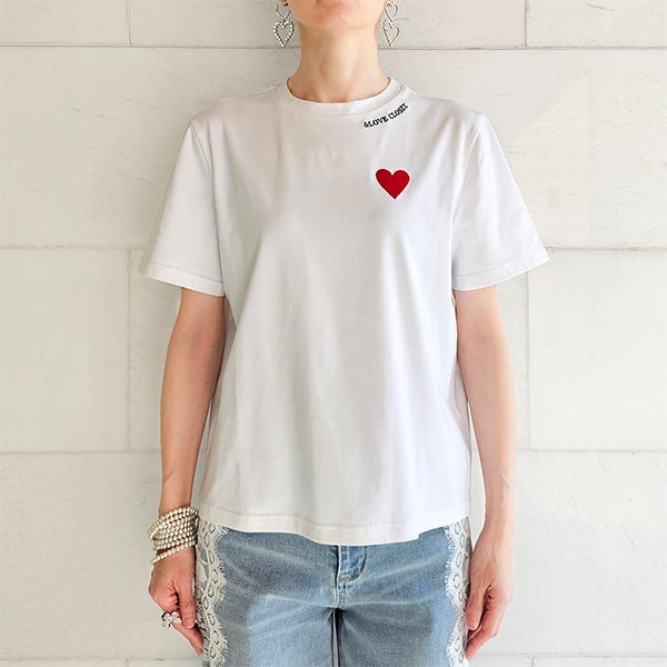 ワンポイントハート刺繍Tシャツ | ＆ LOVE CLOSET
