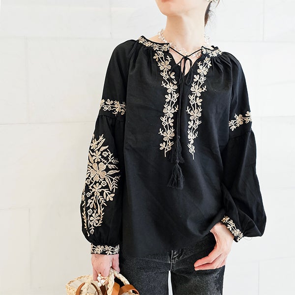 SELECT】上品ボタニカル刺繍ブラウス | ＆ LOVE CLOSET