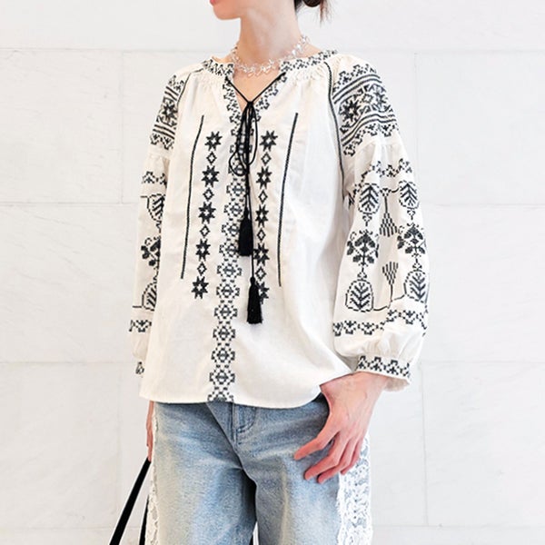 SELECT】贅沢刺繍の大人ボヘミアンブラウス | ＆ LOVE CLOSET